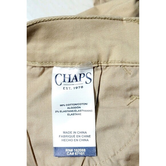 Chaps EST 1978 Women's Size 16 Straight Leg Pant Trousers Stretch Cotton Khaki - Picture 3 of 9